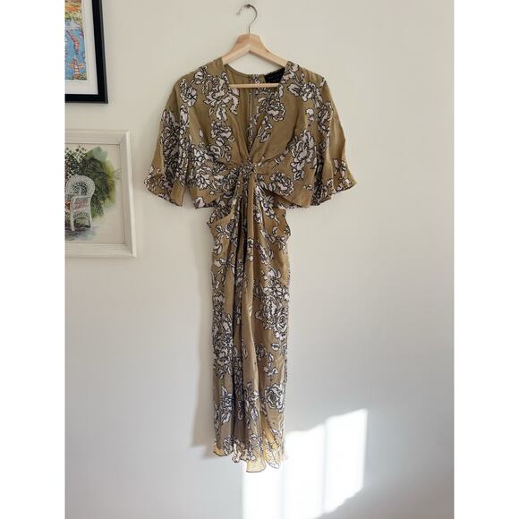 HATCH The Thea Maternity Green Floral Dress Size 2 - Picture 2 of 8